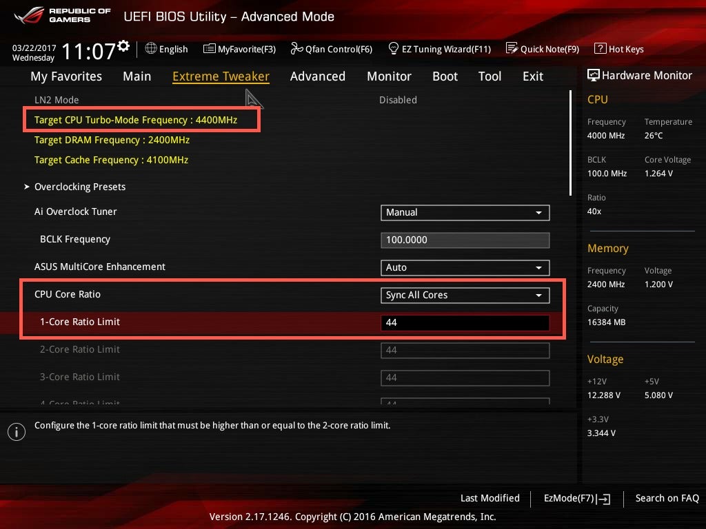 AVX Ratio offset OC