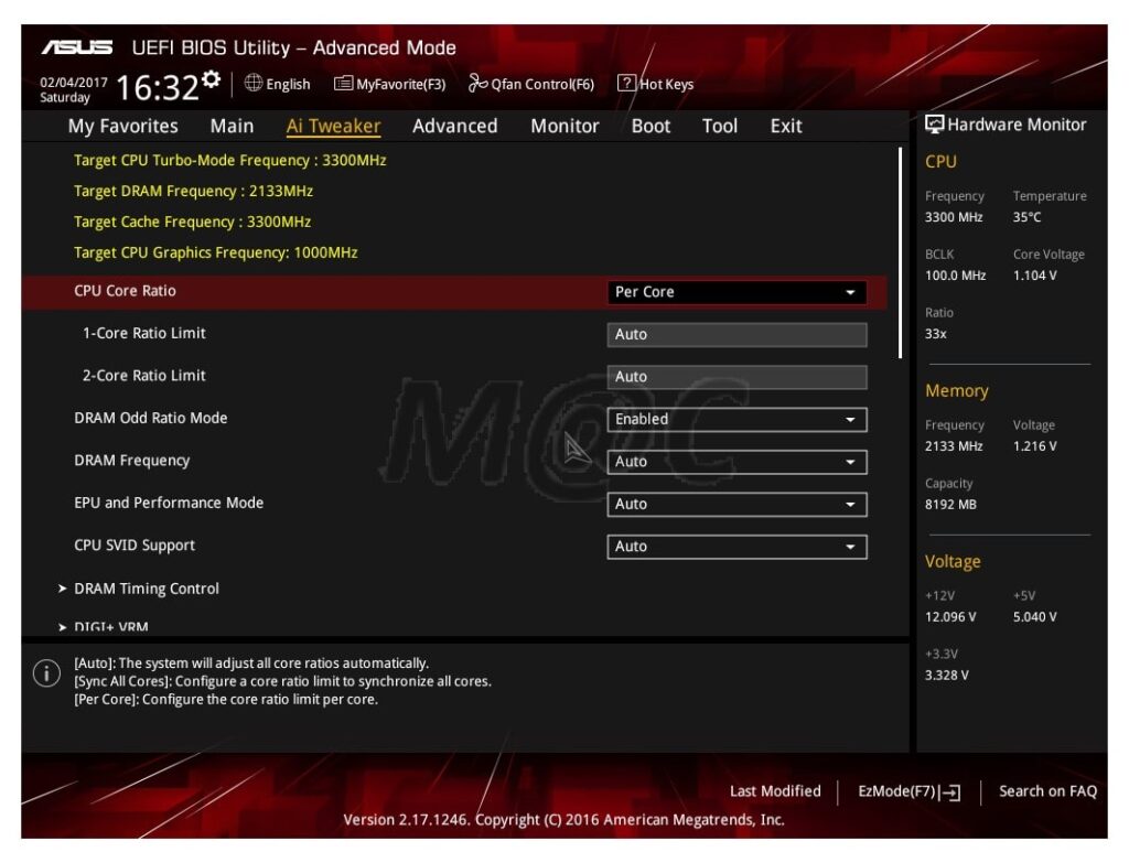 Sync All Cores Or Auto